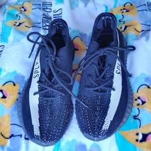 Adidas Yeezy Boost SPLY 350 2.0 Black and White Athletic Shoes
